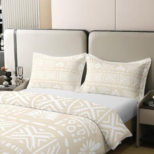 jejeloiu Bohemian Geometric Duvet Cover 100% Cotton Queen Size Boys