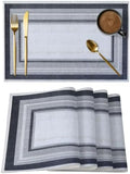 Cotton Linen Placemats for Dining Table Set of 8 Nested Square Art