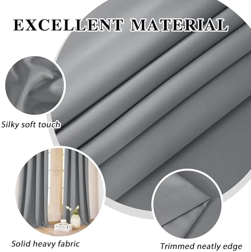 2 Panels Room Darkening Thermal Insulated Grommet Window Blackout