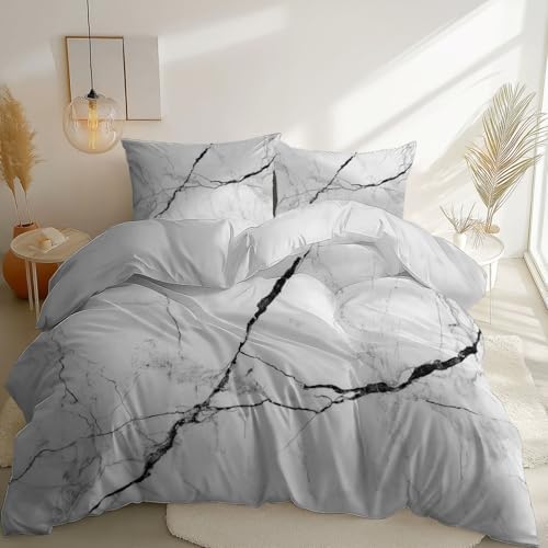 Duvet Cover Set Queen Size, Soft Washed Microfiber Abstract Style