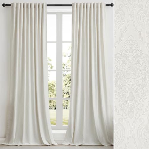 GIGIZAZA Velvet Curtains 72 Inch 2 Panels for Living Room Cream