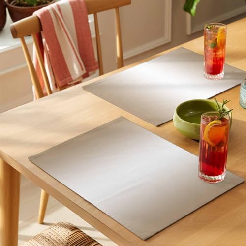 Placemats Set of 8, Beige White Ombre Woven Placemat, Linen Place Mats