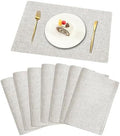 JeogYong Cloth Placemats Set of 8 Washable Linen Placemats Woven Table