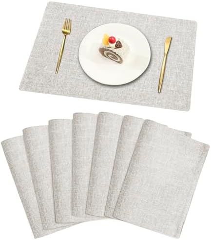 JeogYong Cloth Placemats Set of 8 Washable Linen Placemats Woven Table