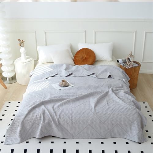 Cooling Waffle Blanket Queen Size Lightweight Cotton Breathable