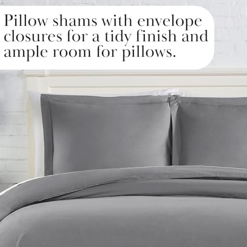 Southshore Fine Living Full/Queen Duvet Cover w/ 2 Pillow Shams Steel