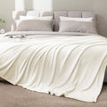 BEDELITE Fleece Blanket Soft Plush King Size Bed Blanket Cream
