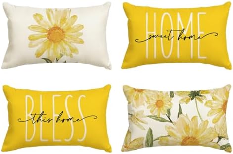 AVOIN colorlife Home Sweet Home Spring Summer Flowers Yellow Throw