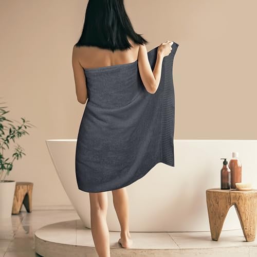 GLAMBURG 100% Cotton Oversized 2 Pack Bath Sheets 35x70, Ultra Soft