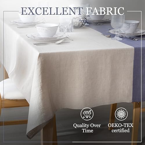 Linen Table Cloth for Rectangle Table 60x120 in - 100% Flax Fabric