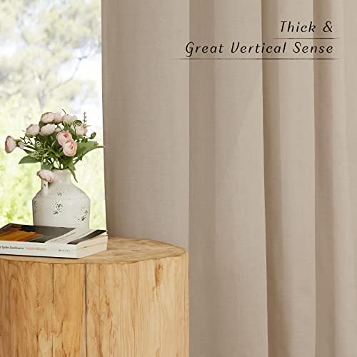 NICETOWN Thick polyester and linen Curtains 96 inch Long, Grommet Semi
