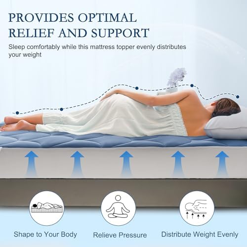 YOUR MOON Queen Size Cooling Mattress Pad, Cool Mattress Topper for