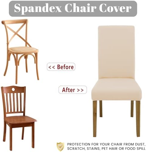 Stretch Chair Covers Set of 4 for Dining Room, 4 Pack Washable Kitchen
