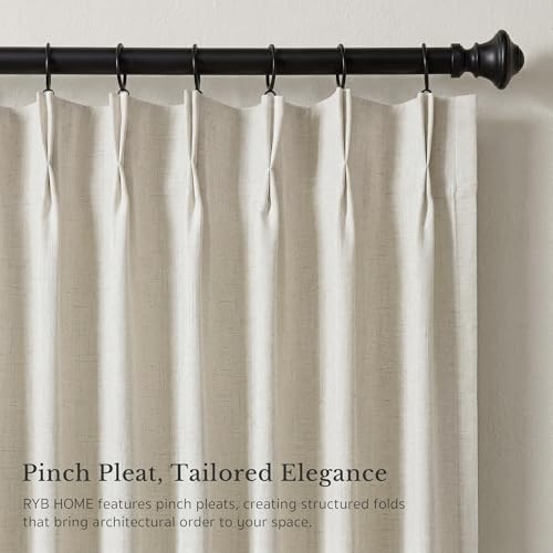 RYB HOME Light Filtering Curtains 96 inches Long 2 Panels Set, Thick