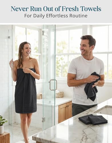 Casa Platino Bathroom Towel Set 8 Piece Soft Absorbent Quick Dry
