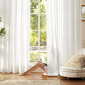 Anmao Non-See-Through Off White Privacy Semi Sheer Curtains for Living