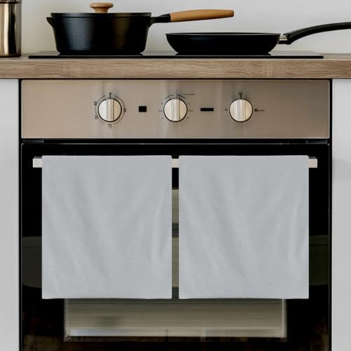 Gray Solid Color Kitchen Towels Set of 4, Absorbent Microfiber Soft