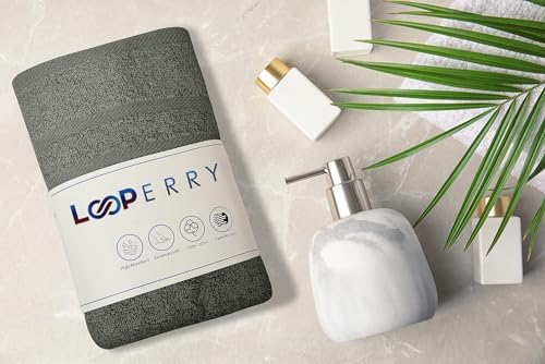 Looperry 6 Pack Small Bath Towel Set - 100% Cotton 23x46 Shower Towels