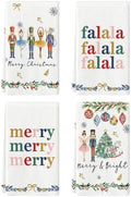 Artoid Mode Nutcrackers Merry Christmas Kitchen Towels Set of 4 18x26