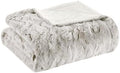 Madison Park Zuri Reversible Faux Fur Bed Blanket, 108 x 90, Snow