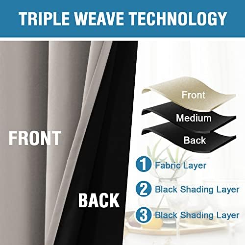 H.VERSAILTEX 100% Blackout Curtains for Bedroom 52" W x 108" L, Warm