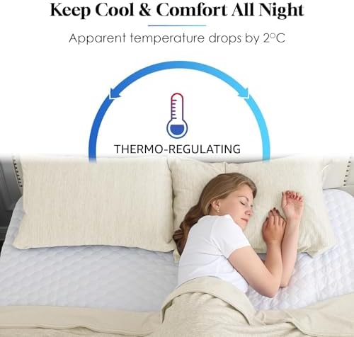 CHOSHOME Cooling Pillow Cases Zipper Pillow Covers Q-Max > 0.45