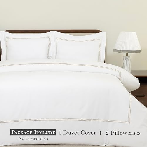 Dreamology White Duvet Cover Luxury Hotel-Quality 100% Cotton Sateen