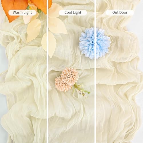 16 Pack Ivory Table Runner 10FT Cheesecloth Table Runner Boho Gauze