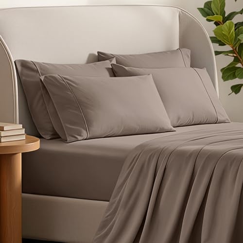 Bare Home Pillowcases Open End (King 4 Pack, Taupe)