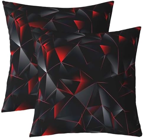 jejeloiu Red and Black Throw Pillow Covers Set of 2 18"x 18" Kids