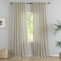 120 Inches Extra Long Linen Curtains for Living Room - 2 Panels Back