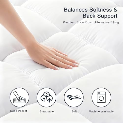 Aemicion Queen Size Mattress Topper, Luxury Fluffy Cooling Mattress