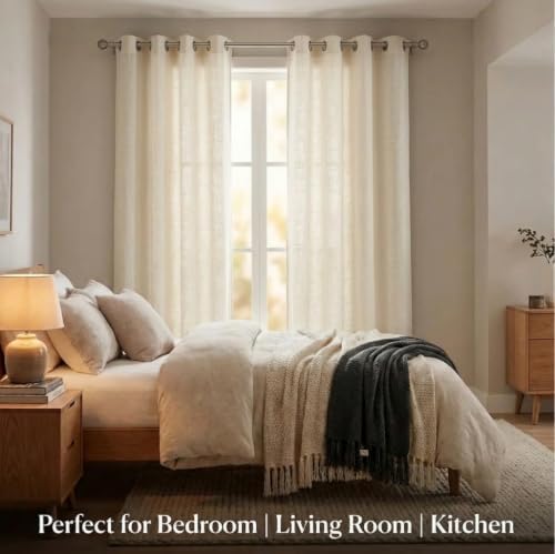 Urban Villa Cotton Grommet Curtains 52x84 (2 Panels) Ivory