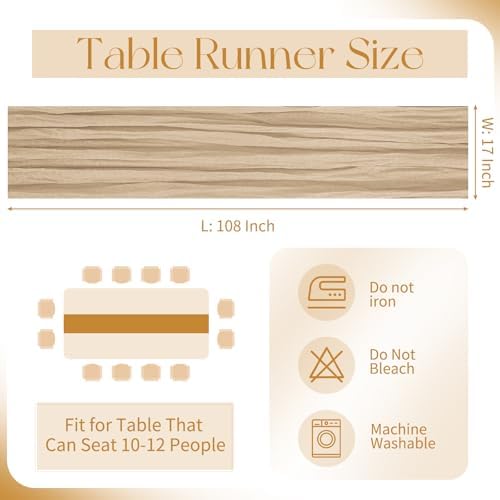 10 Pack Beige Cheesecloth Table Runner 17x108 Inch Boho Gauze Cheese