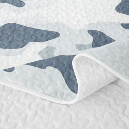 Manfei Grey Camouflage Quilt Set Minimalist Camo Quilt Bedding Kids