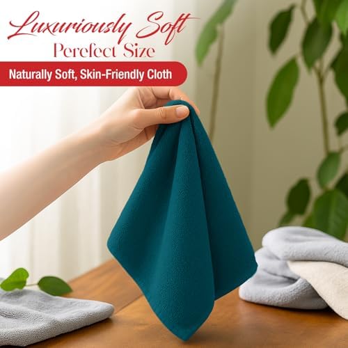 RIVERSIDE 60-Pack Cotton Washcloths – Soft & Absorbent Face Towels