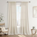 Joywell Extra Long Linen Curtains 120 Inches for Living Room Birch
