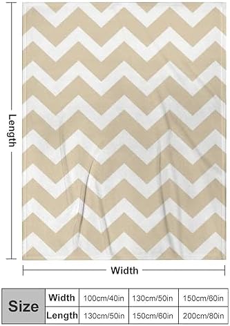 Plush Throw Blanket Taupe Chevron Stripe Soft Cozy Blanket Flannel