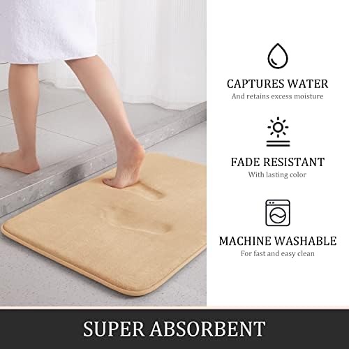 YIHOUSE Memory Foam Bath Mat Set, Super Absorbent Bath Mats - Non-Slip