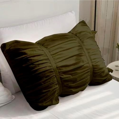 BedDecor 1 Piece Ruched Pattern Duvet Cover with Zipper & Corner Ties