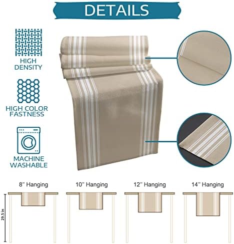 Country Rustic Stripes Table Mats Set of 4 With Table Runner 90 Inches