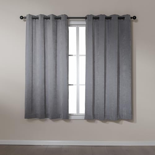 Amazon Basics Chenille Room Darkening Curtains, Light Filtering Window