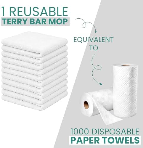White Bar Towels, Pack of 40 (Approx.) 100% Cotton Cleaning Rags, 14”