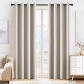 PONY DANCE Cream Blackout Curtains for Bedroom 84 Inch Length 2 Panels