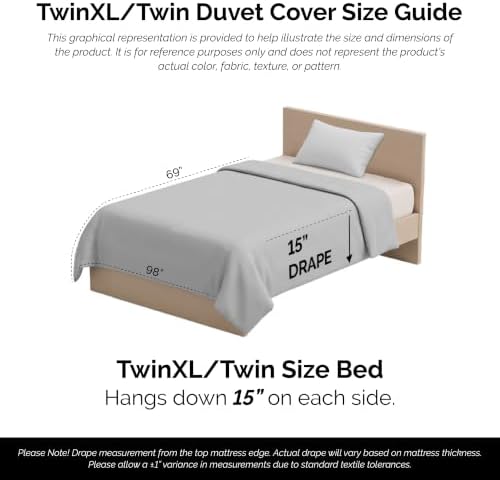 Oversized Twin Duvet Cover/Twin XL Set Zipper 69x98 1 Shams Soft Steel