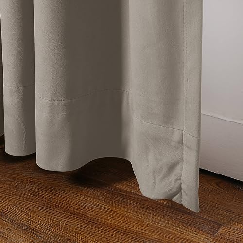 Drapifytex Solid Color Bedroom Velvet Extra Long 120 Inch Curtains