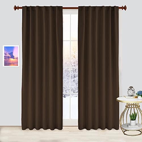 Back Tab/Rod Pocket Blackout Curtains Solid Room Darkening Thermal