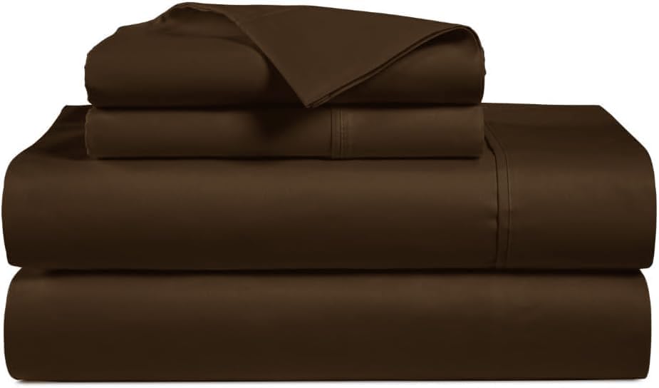 KING SIZE Egyptian Cotton Sheet Set Fits 14-16"Deep (Solid, Chocolate)