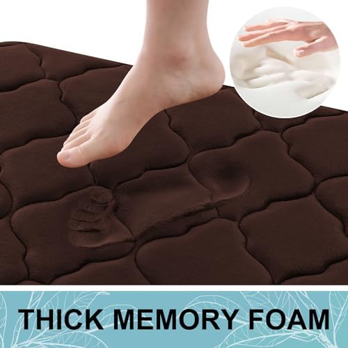 OLANLY Memory Foam Bath Rugs and Toilet Rug U-Shaped, Bath Rug Size