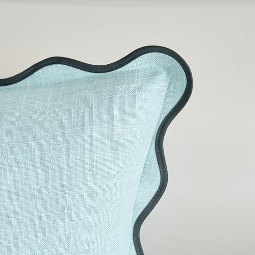 Scalloped Throw Pillow Covers Set of 2 for Living Room, Boho Sytle